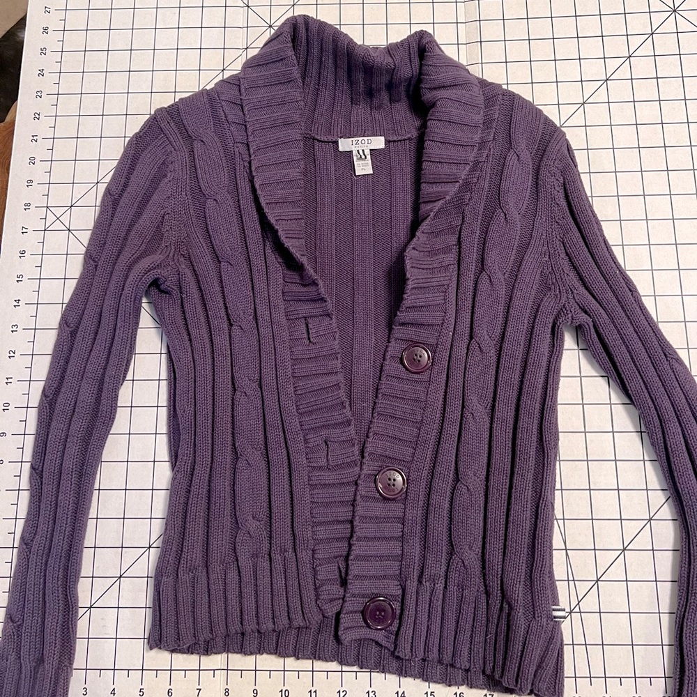 100% cotton Izod button up sweater PL
